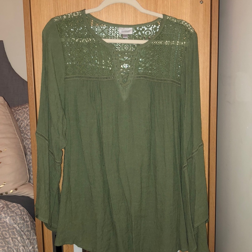Green boho top